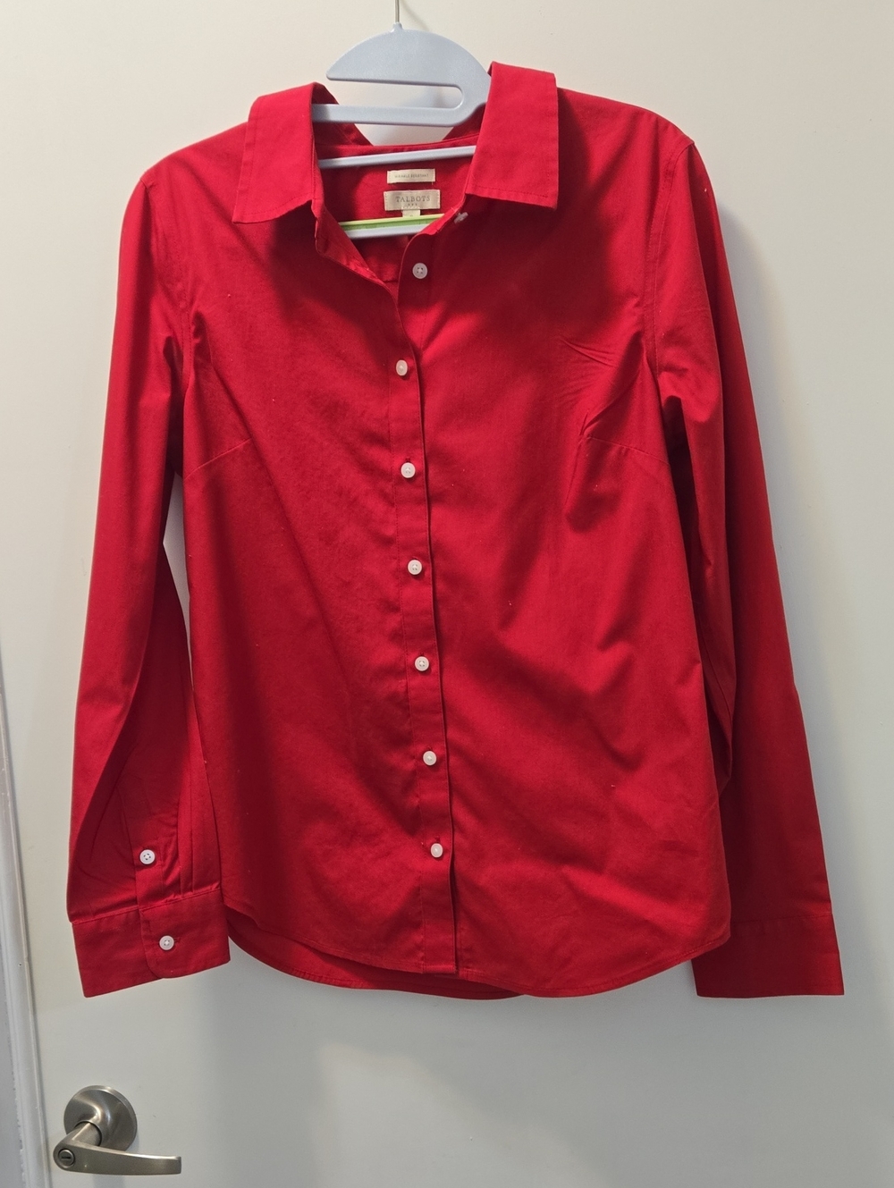 Talbots Red Long-Sleeve Button-Down Shirt